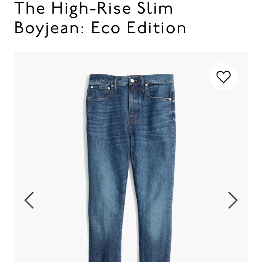 Madewell high rise slim boy jean: eco edition